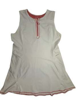 Southern Tide White and Pink Trim Kristine Sleeveless Performance Tennis Dress X